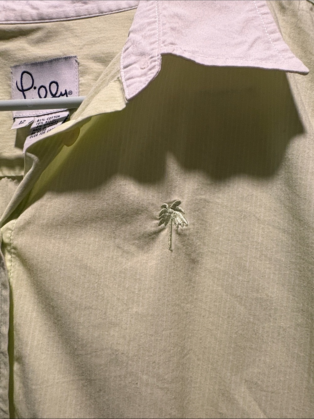 Lilly Pulitzer Pale Yellow White Pinstripe Button Front Size 12 Cotton Blend - Picture 3 of 5